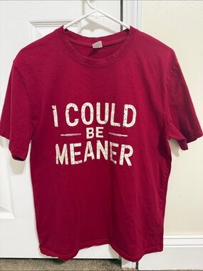 I Could Be Meaner Short Sleeve Graphic Tee - Burgundy